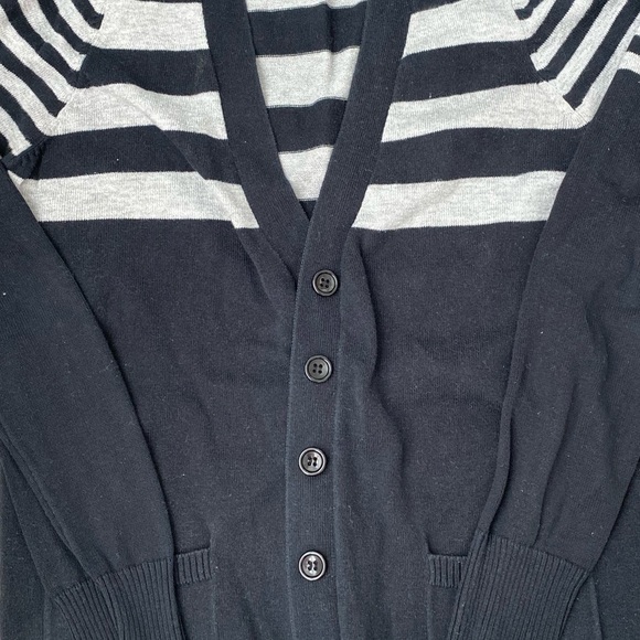 Women’s Forever 21 black and grey stripe cardigan - Picture 6 of 8